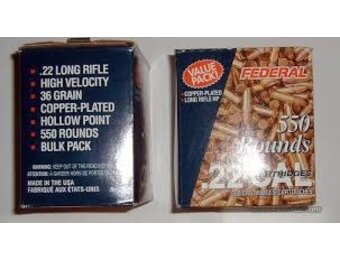 Federal Value Pack 22 LR 36 Gr Copper Plated Hollow Point 550 ...