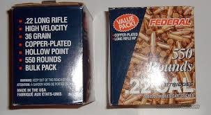 Federal Value Pack 22 LR 36 Gr Copper Plated Hollow Point 550 ...
