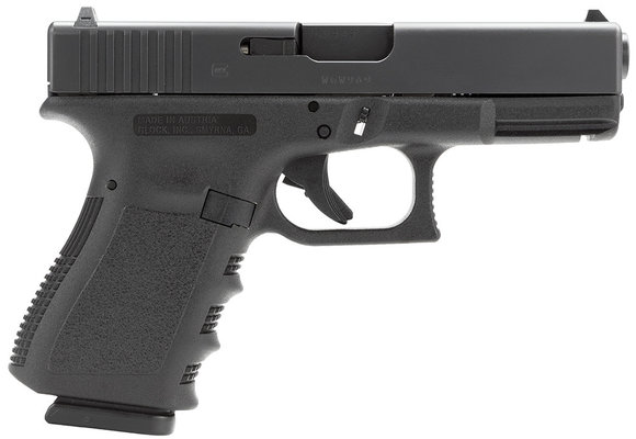 Glock PI1950203 G19 Gen 3 Compact 9mm Luger 4.10" 15+1 Black Steel Slide Black Polymer Grip