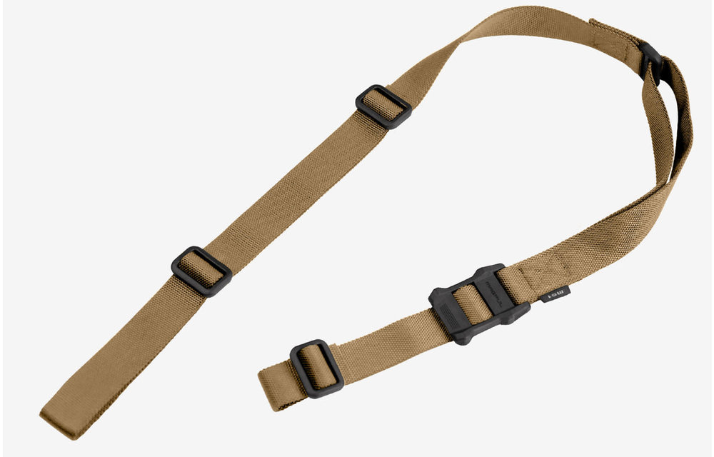 Magpul MAG513-COY MS1 Sling 1.25" W x 48"- 60" L Adjustable Two-Point Coyote Nylon Webbing for Rifle