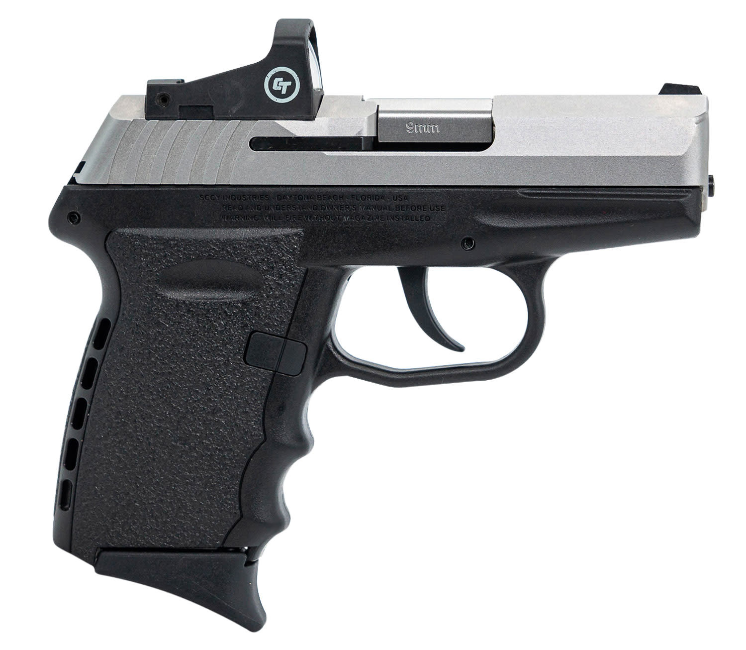 SCCY Industries CPX2TTRDDE CPX-2 RD 9mm Luger 3.10" 10+1 Stainless Steel Slide Black Polymer Grip NMS CTS-1500 Red Dot