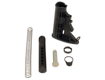 LBE Unlimited MILSTKKT Complete Mil-Spec Stock Kit 6 Position Black Synthetic for AR-15, M4