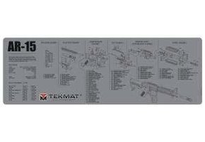 TekMat TEKMAT ARMORERS BENCH MAT 12"X36" AR-15 CUT AWAY BLACK 36-AR15-CA