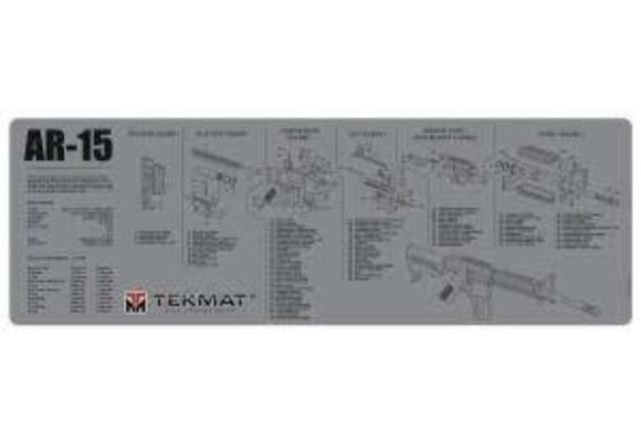 TekMat TEKMAT ARMORERS BENCH MAT 12"X36" AR-15 CUT AWAY BLACK 36-AR15-CA
