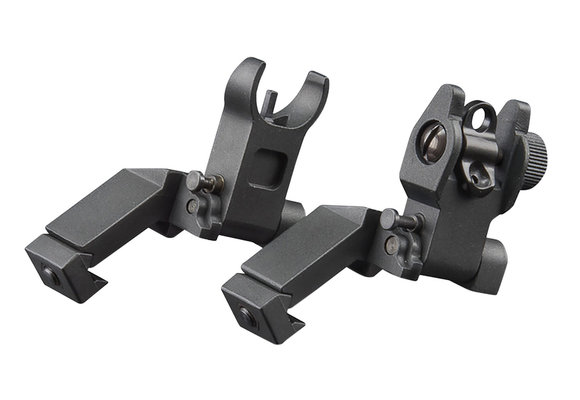 Aim Sports MT45FS AR Low Profile Flip Up Front Sight AR-15, M4 Black Low Profile Aluminum Black Anodized Black Anodized 45 Degree Angled