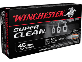 Winchester Ammo W45LF Super Clean 45 ACP 165 gr Lead Free Full Metal Jacket 50 Bx/10 Cs