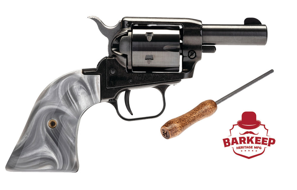 Heritage Mfg BK22B2GPRL Barkeep 22 LR 6rd 2" Black Oxide Steel Gray Pearl Grip