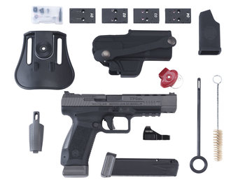 Canik HG3774GVN TP9SFx 9mm Luger 5.20" 20+1 Black Tungsten Gray Cerakote Steel Slide Black Interchangeable Backstrap Grip Vortex Viper Red Dot