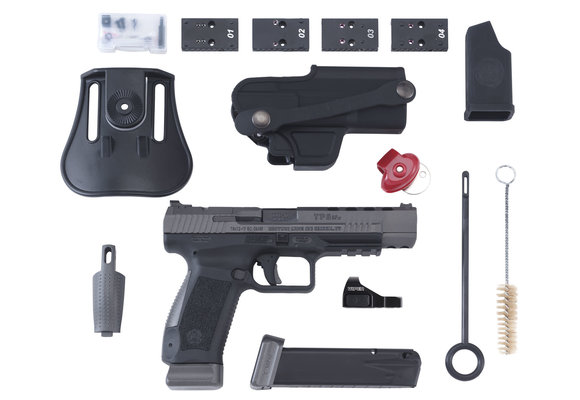 Canik HG3774GVN TP9SFx 9mm Luger 5.20" 20+1 Black Tungsten Gray Cerakote Steel Slide Black Interchangeable Backstrap Grip Vortex Viper Red Dot