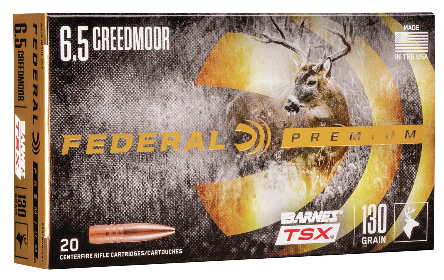 Federal P65CRDBTSX1 Premium 6.5 Creedmoor 130 gr Barnes Triple-Shock X 20 Bx/ 10 Cs