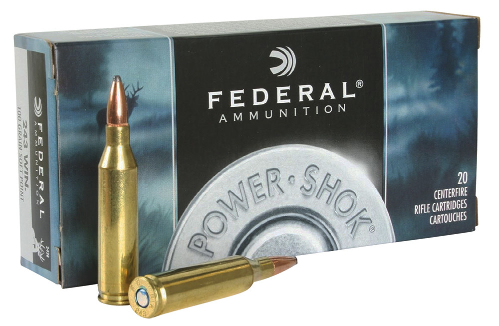 Federal 243B Power-Shok 243 Win 100 gr Jacketed Soft Point (JSP) 20 Bx/ 10 Cs