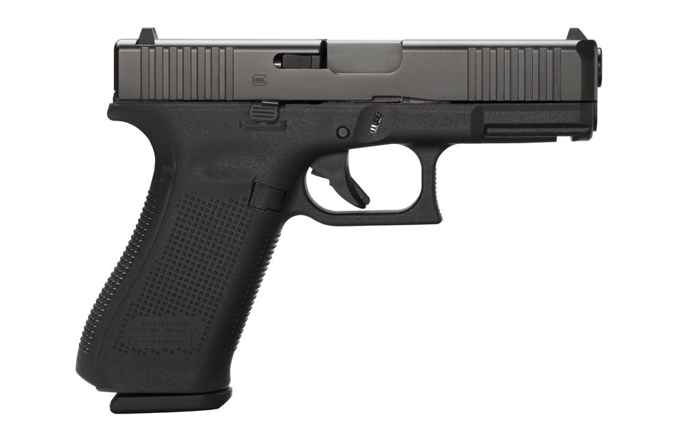 Glock PA455S201 G45 Compact Crossover 9mm Luger 4.02" 10+1 Black nDLC Steel w/Front Serrations Slide Black Rough Texture Interchangeable Backstraps Grip Fixed Sights