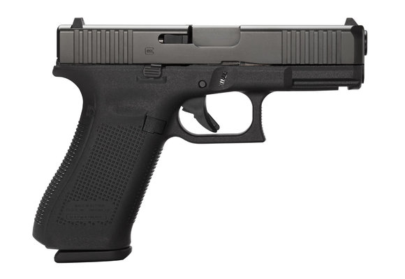 Glock PA455S201 G45 Compact Crossover 9mm Luger 4.02" 10+1 Black nDLC Steel w/Front Serrations Slide Black Rough Texture Interchangeable Backstraps Grip Fixed Sights