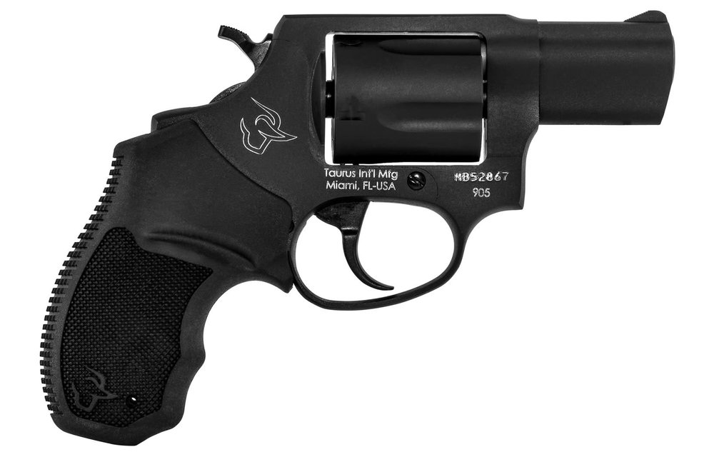 Taurus 2-905021 905 Standard 9mm Luger 5rd 2" Matte Black Stainless Steel Barrel Matte Black Oxide Steel Cylinder & Frame Black Rubber Grip