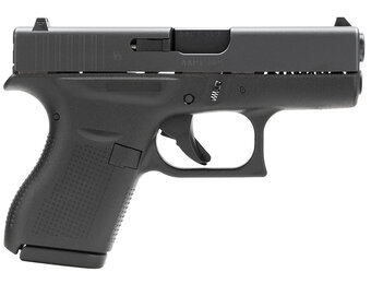 Glock G42 Gen3 Compact 380 ACP 3.25" 6+1 Black Steel Slide Black Polymer Grip Fixed Sights