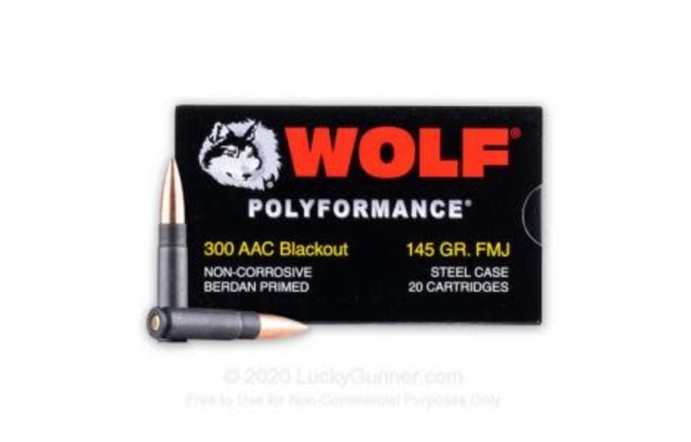 300 AAC Blackout - 145 Grain FMJ - Wolf - 20 Rounds WOL300AACFMJ
