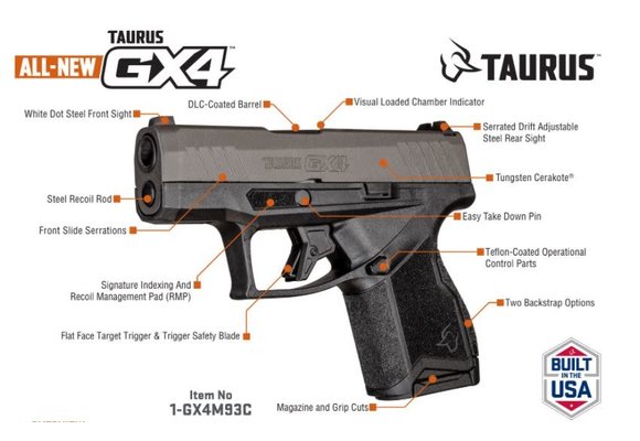 Taurus GX4 Tungsten 9mm (1-GX4M93C)