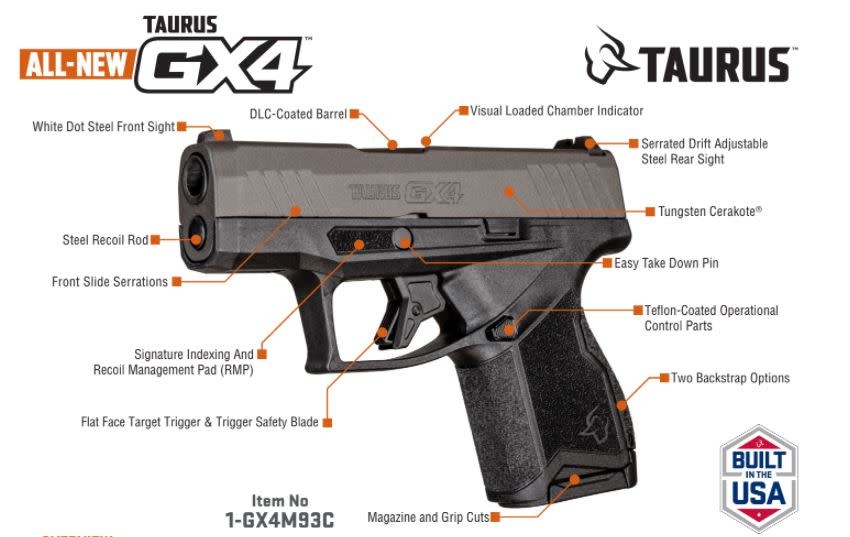 Taurus GX4 Tungsten 9mm (1-GX4M93C)