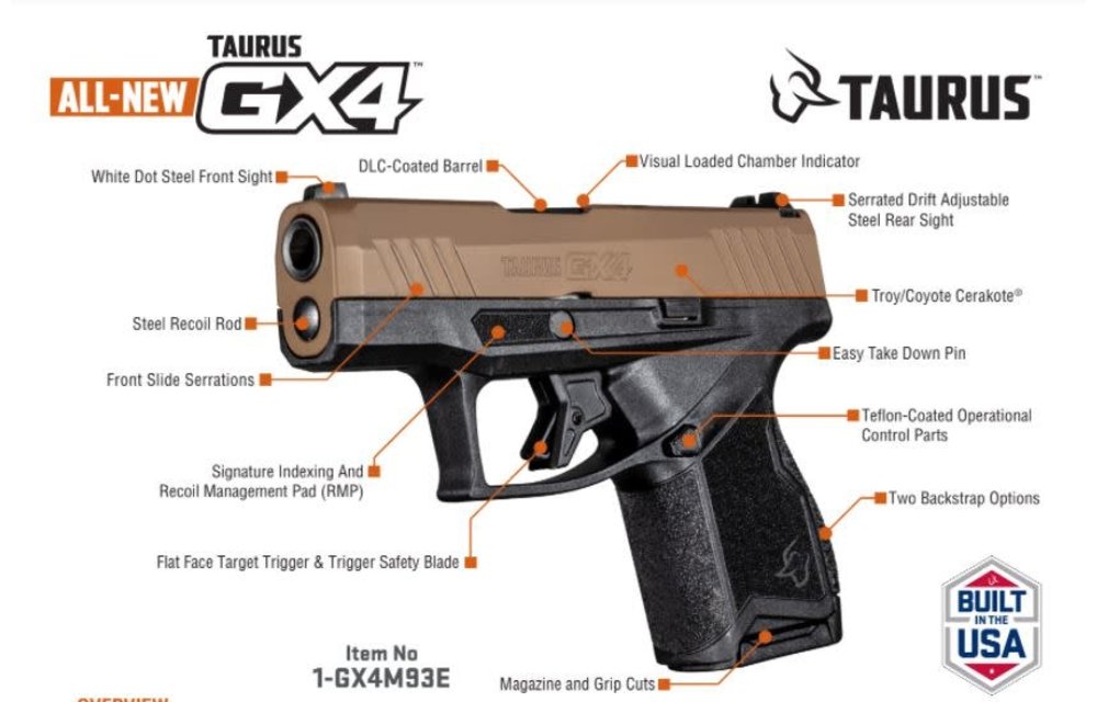 Taurus GX4 9mm FDE (1-GX4M93E )