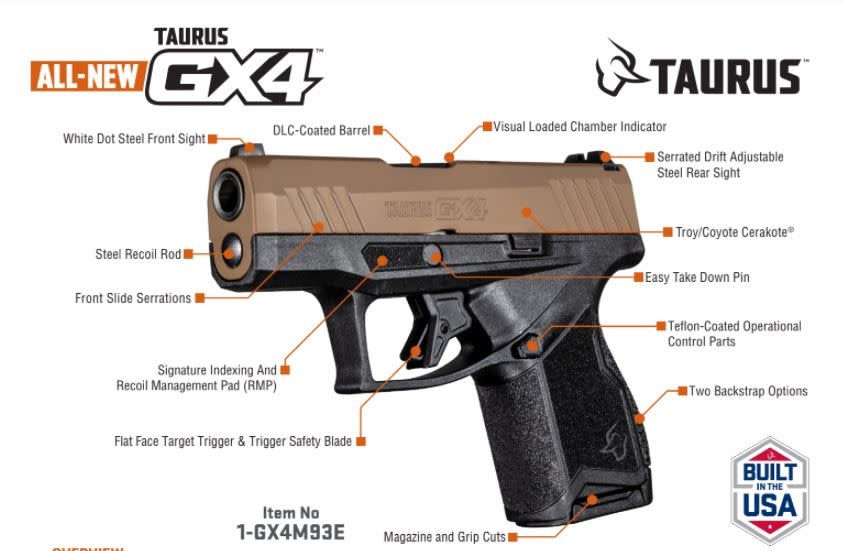 Taurus GX4 9mm FDE (1-GX4M93E )