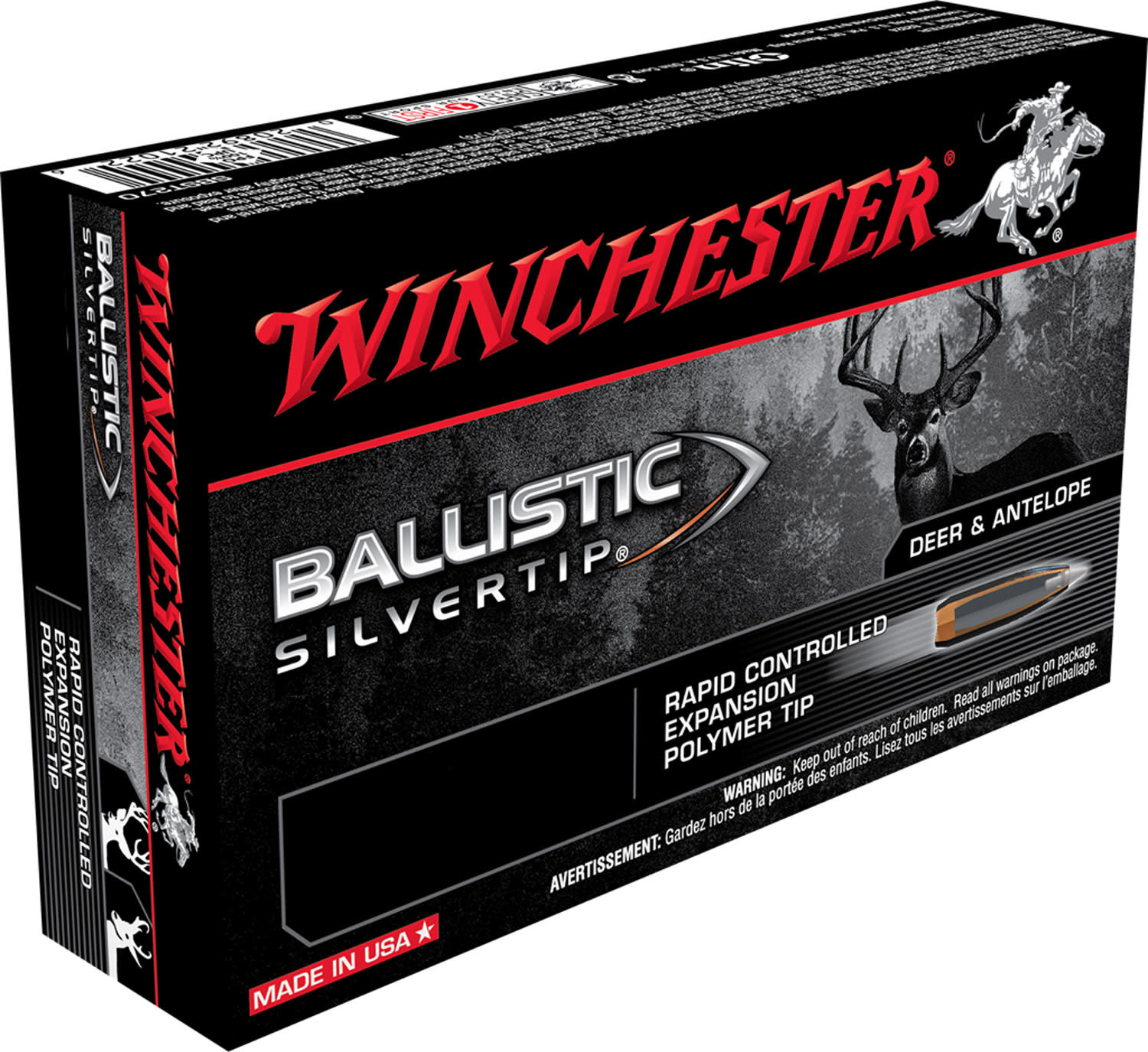 Winchester Ammo SBST2506 Ballistic Silvertip 25-06 Rem 115 gr Rapid Controlled Expansion Polymer Tip