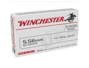 Winchester Ammo USA5562 USA 5.56x45mm NATO 62 gr Full Metal Jacket (FMJ) 20 Bx