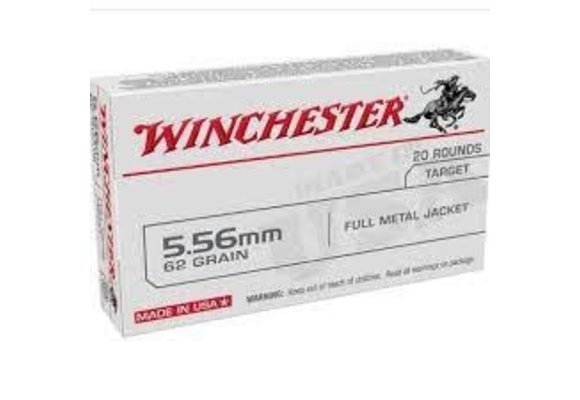 Winchester Ammo USA5562 USA 5.56x45mm NATO 62 gr Full Metal Jacket (FMJ) 20 Bx
