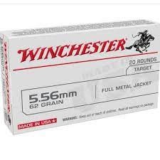 Winchester Ammo USA5562 USA 5.56x45mm NATO 62 gr Full Metal Jacket (FMJ) 20 Bx