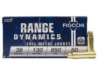 Fiocchi Pistol Shooting Dynamics .38 SPL 130GR FMJ 50Rds