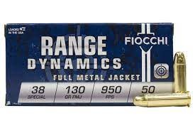 Fiocchi Pistol Shooting Dynamics .38 SPL 130GR FMJ 50Rds