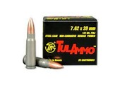 TULA762OS Rifle 7.62x39mm 122 gr Full Metal Jacket (FMJ) Steel Case 20 Bx