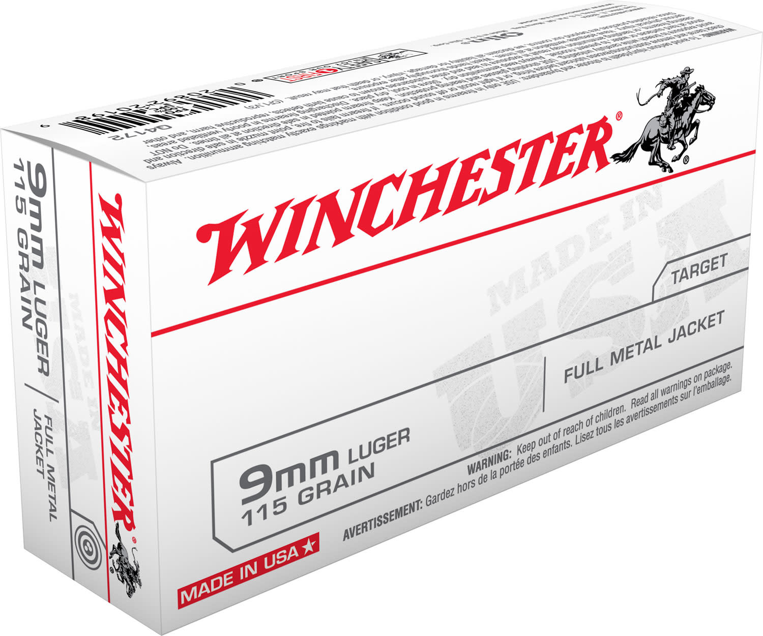Winchester 9mm Luger 115 gr (FMJ) 50 rds Q4172