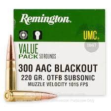 Remington UMC 300 Blackout 220 gr Subsonic OTFB