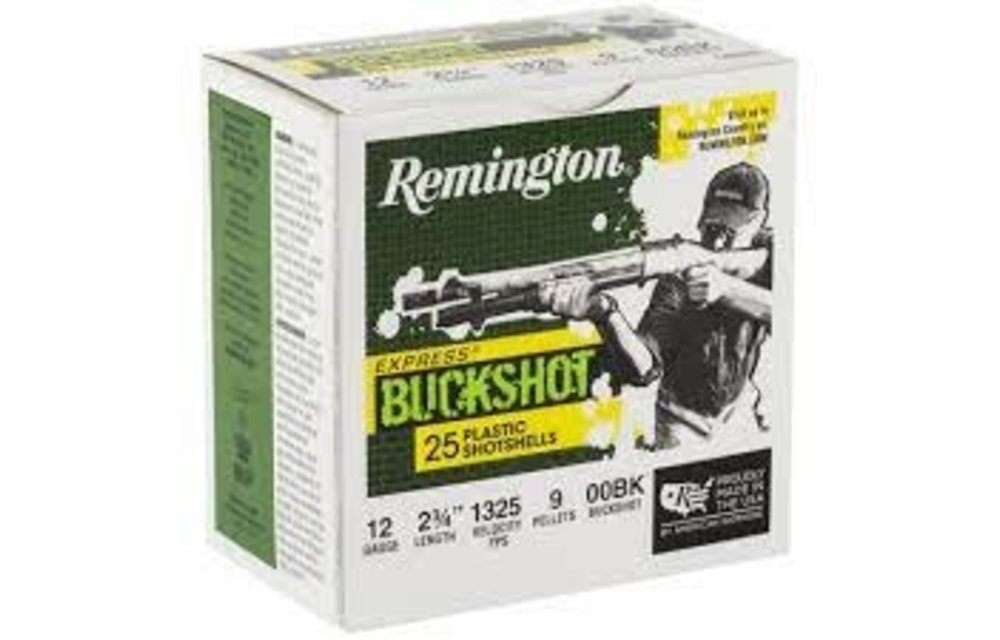 Remington Ammunition 20411 Express 12 Gauge 2.75" 9 Pellets 00 Buck Shot 25 Bx