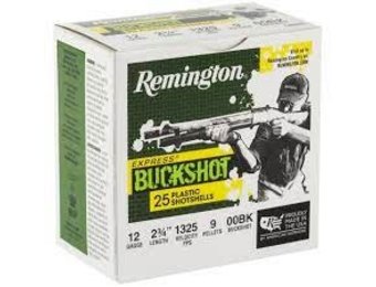 Remington Ammunition 20411 Express 12 Gauge 2.75" 9 Pellets 00 Buck Shot 25 Bx