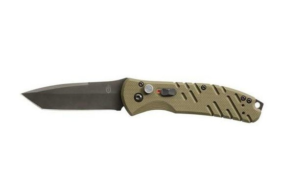 GERBER PROPEL AUTO WITH OD GREEN G-10 HANDLE AND BLACK CPM-S30V STAINLESS STEEL 3.50” TANTO BLADE MODEL 30-001317