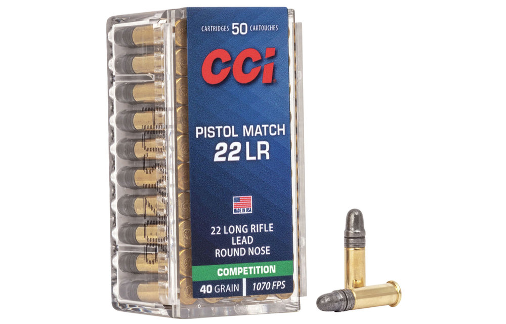 CCI 0051 Competition Pistol Match 22 LR 40 gr Lead Round Nose