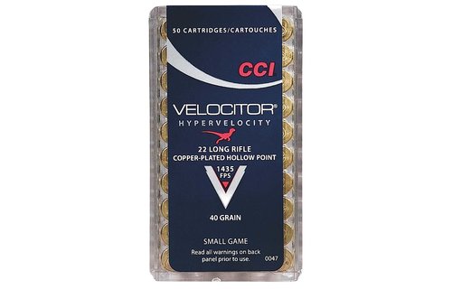 CCI 0047 Velocitor 22 LR 40 gr Copper Plated Hollow Point