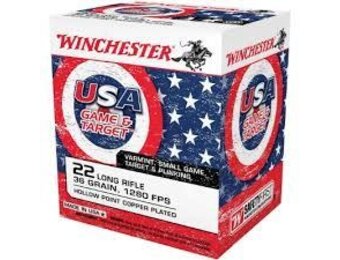Winchester .22 LR, 36gr, 500rd Copper Plated Hollow Point