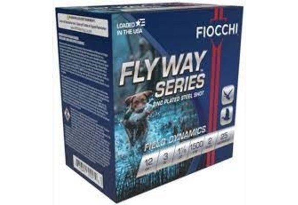 Fiocchi Field Dynamics Flyway Series 12 Gauge Ammunition 3" #2 1-1/8oz Zinc Plated Steel Shot 1500 fps