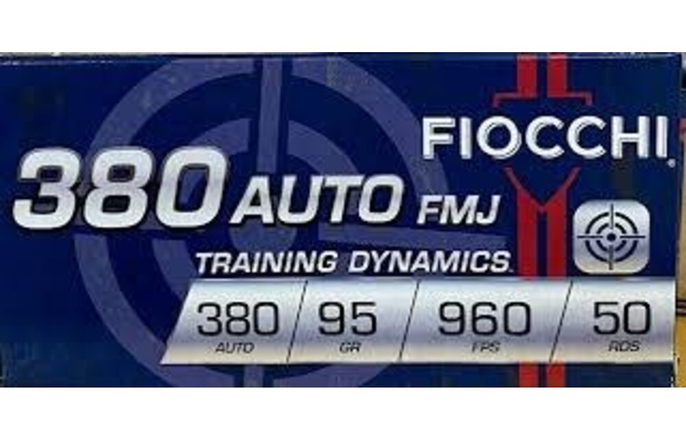 Fiocchi 380AP Training Dynamics 380 ACP 95 gr Full Metal Jacket (FMJ) 50 Bx