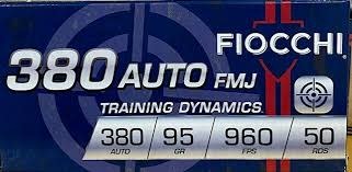 Fiocchi 380AP Training Dynamics 380 ACP 95 gr Full Metal Jacket (FMJ) 50 Bx