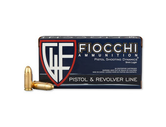 FIOCCHI 9mm Luger Ammunition 50 Rounds FMJ 124 Grains 9APB