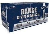 Fiocchi Shooting Dynamics .223 Remington Ammunition 55 Grain FMJ Boat Tail Projectile 3240