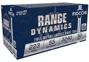 Fiocchi Shooting Dynamics .223 Remington Ammunition 55 Grain FMJ Boat Tail Projectile 3240
