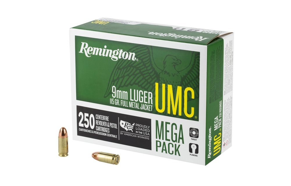Remington Ammunition UMC Mega Pack 9mm 115GR FMJ 250Rds