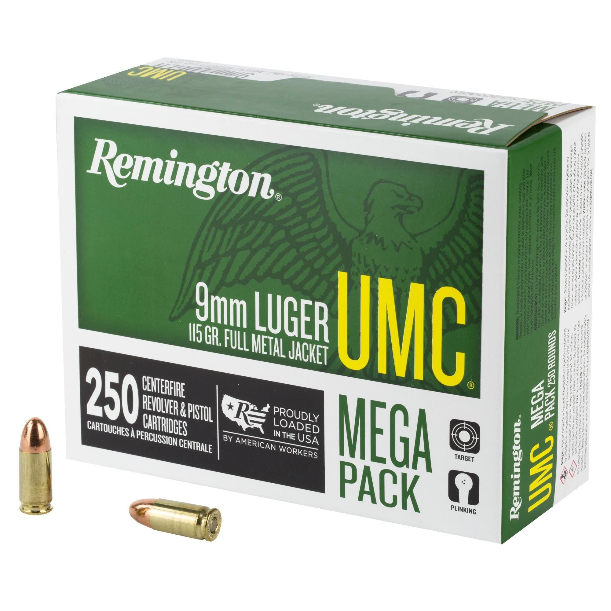 Remington Ammunition UMC Mega Pack 9mm 115GR FMJ 250Rds
