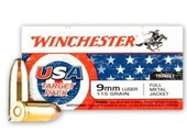 Winchester USA 9mm 115 gr. Full Metal Jacket 50rds