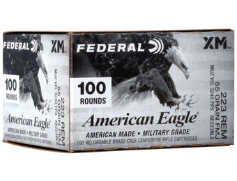 American Eagle 223 REM 55GR FMJ Boat Tail 100 Rounds