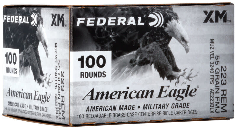 American Eagle 223 REM 55GR FMJ Boat Tail 100 Rounds